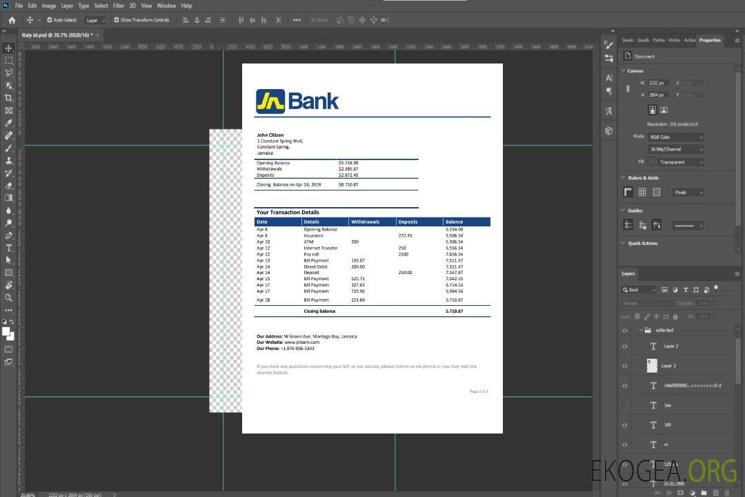 Relevé de la Banque nationale de Jamaïque template Relevé de la Banque nationale de Jamaïque template